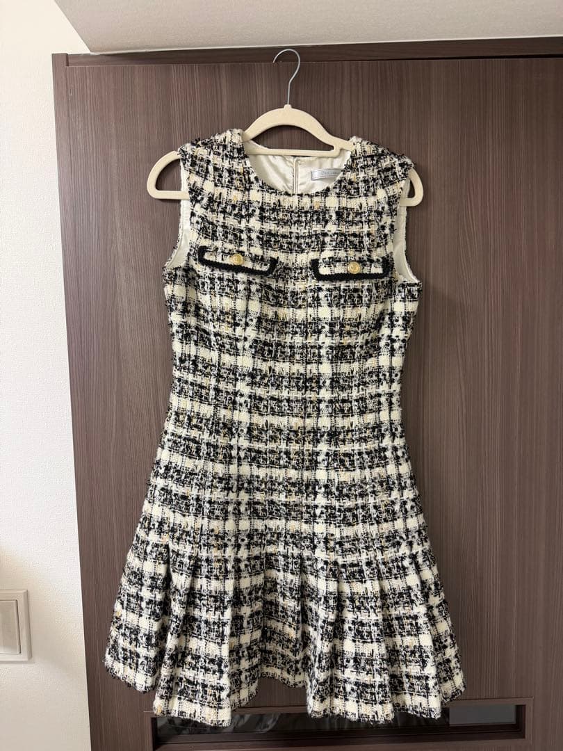 美品★529DEA ツイードドレス Sサイズ