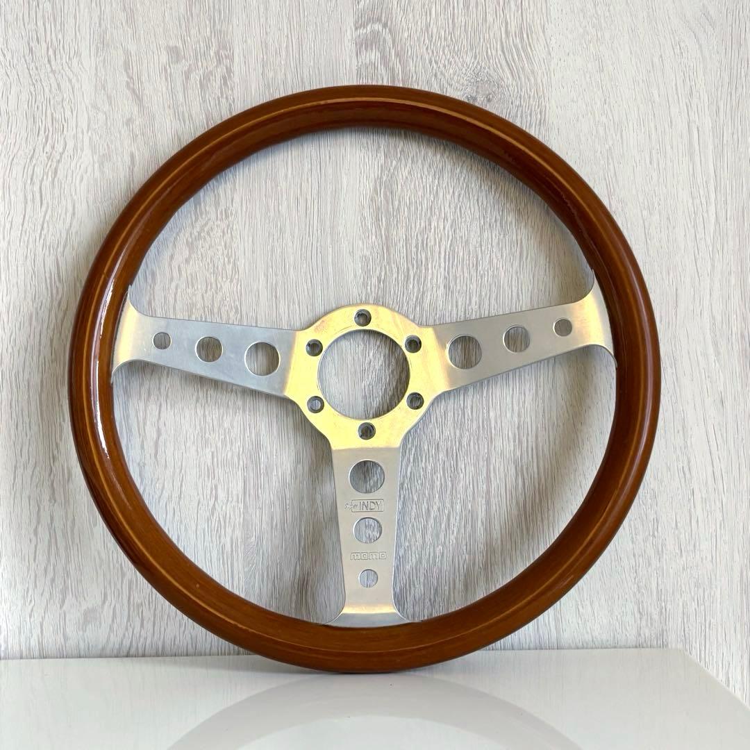 美品、希少品★momo superINDY ウッドステアリング