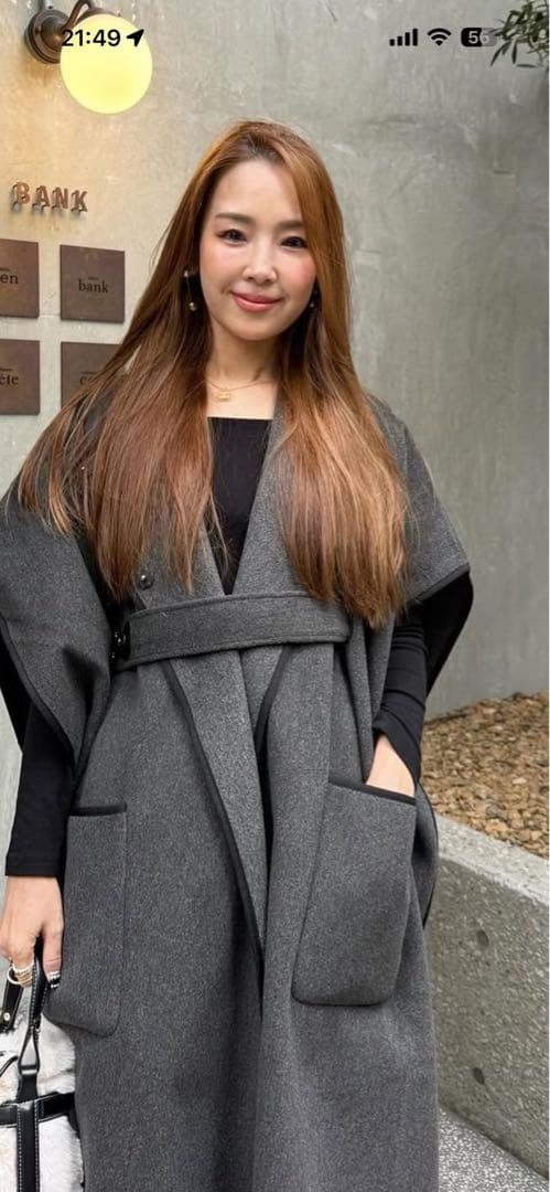 maison de Dolce. レェジェコート ウール風 ベスト ベルト付き