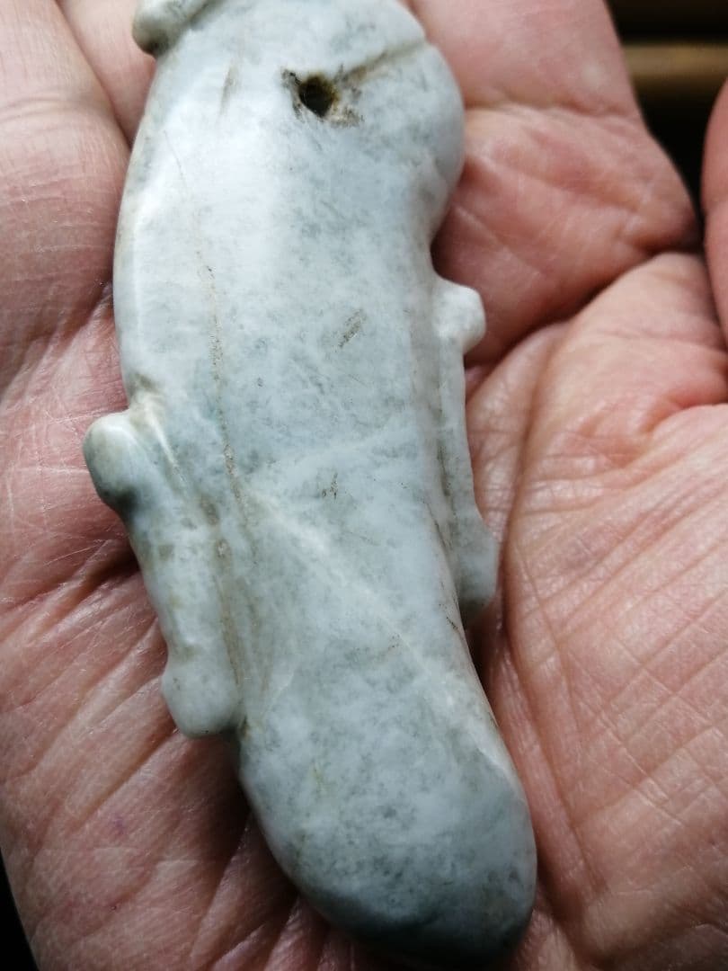 【竹田城】古墳期『糸魚川翡翠勾玉』出土品　超特大勾玉　9.0cm子持勾玉