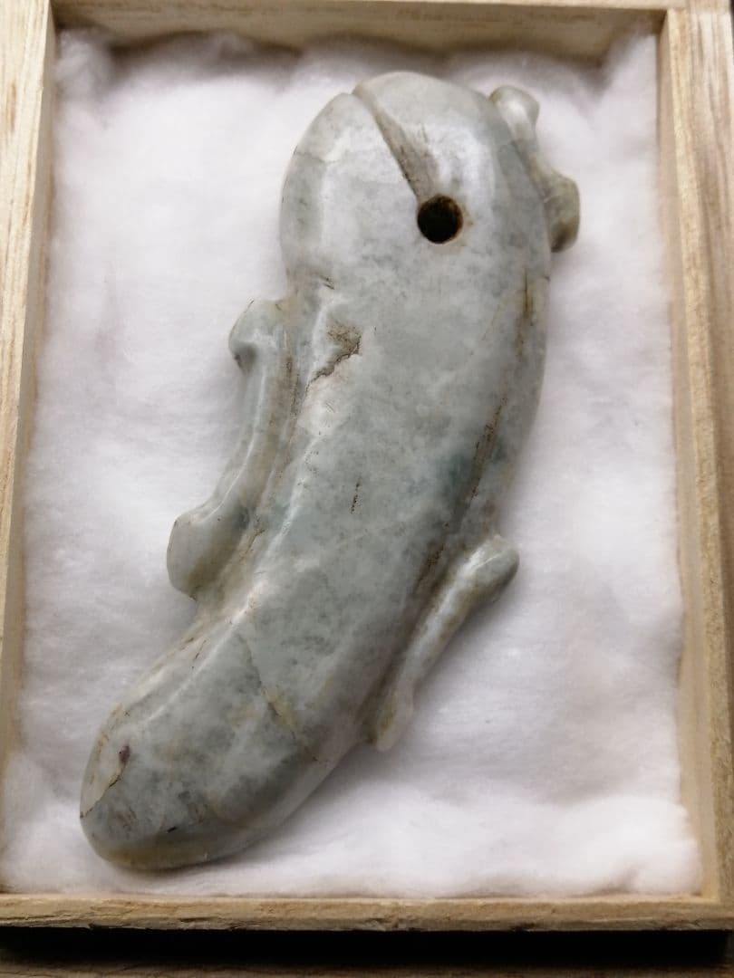 【竹田城】古墳期『糸魚川翡翠勾玉』出土品　超特大勾玉　9.0cm子持勾玉