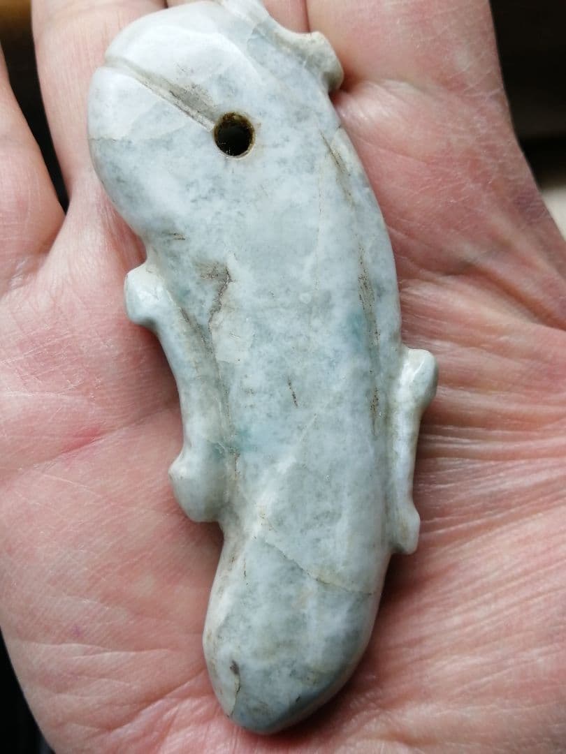 【竹田城】古墳期『糸魚川翡翠勾玉』出土品　超特大勾玉　9.0cm子持勾玉