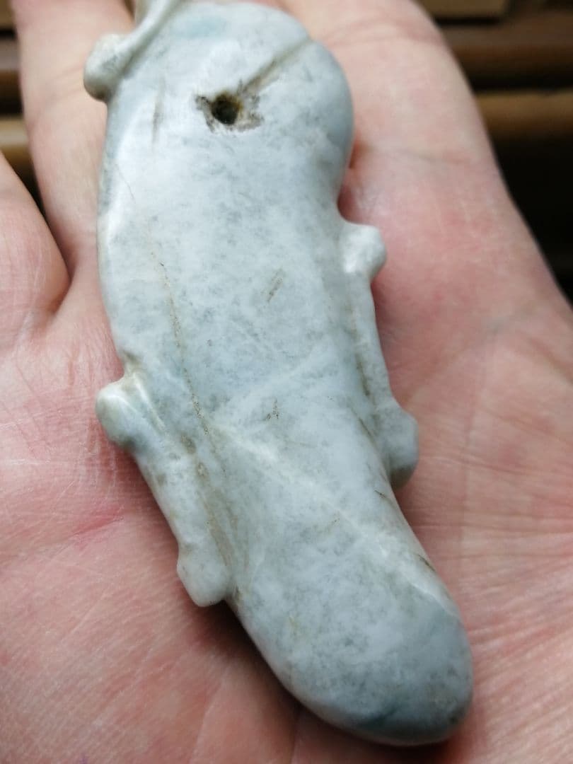 【竹田城】古墳期『糸魚川翡翠勾玉』出土品　超特大勾玉　9.0cm子持勾玉