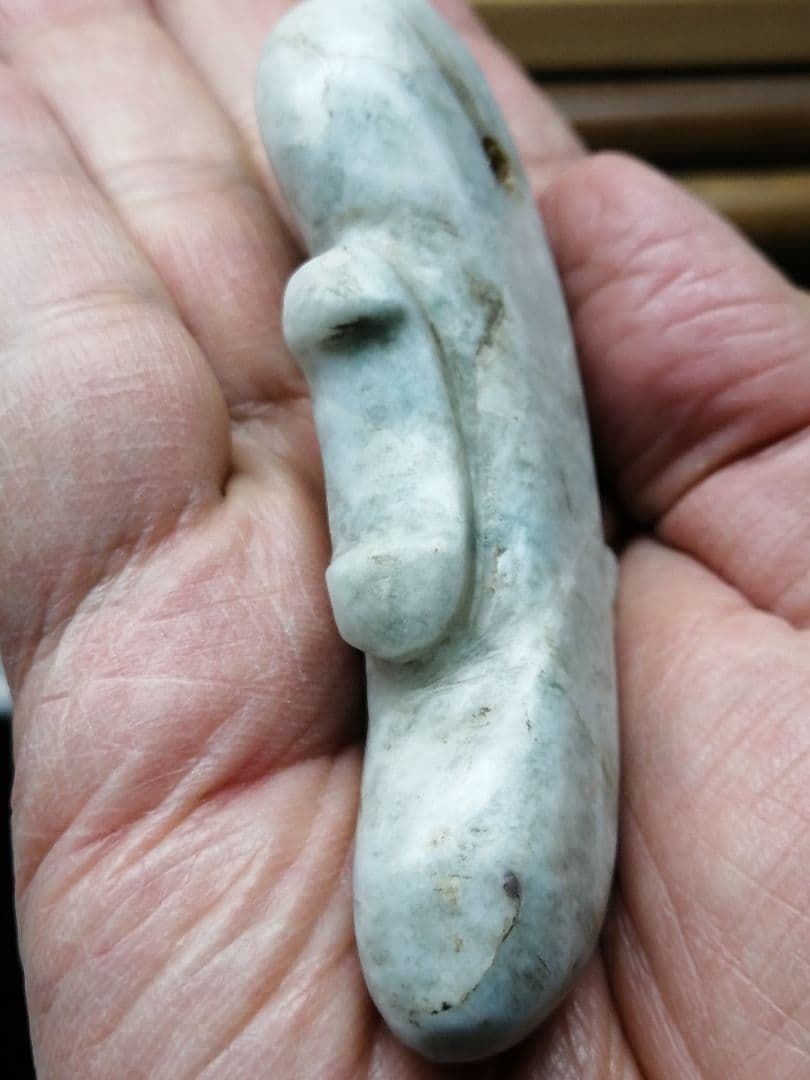 【竹田城】古墳期『糸魚川翡翠勾玉』出土品　超特大勾玉　9.0cm子持勾玉