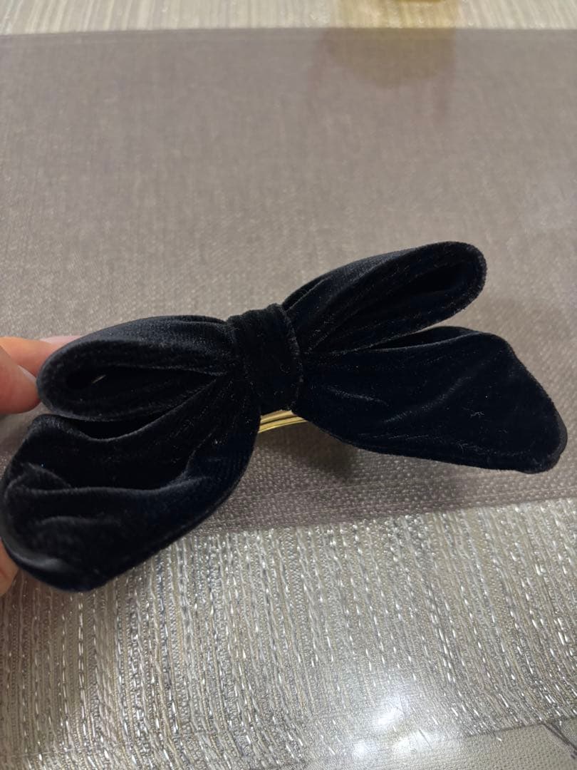 最後新品銀座SIXアレクサンドルドゥパリ黒ブラックベルベットバレッタ日本限定