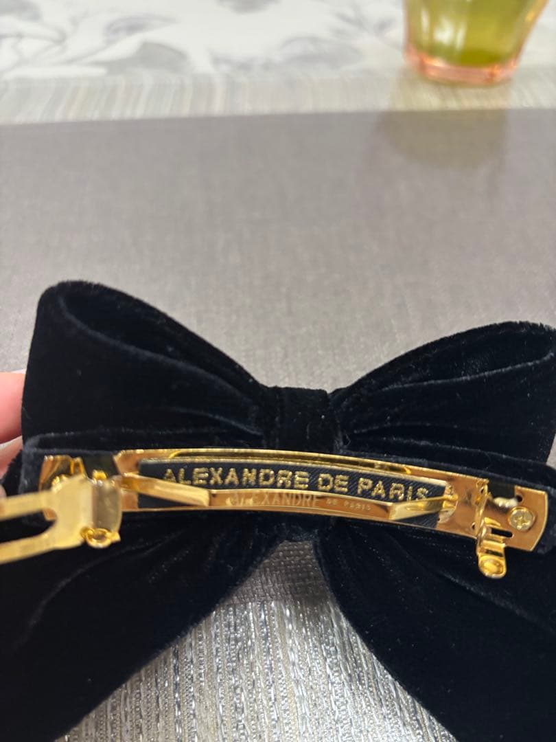 最後新品銀座SIXアレクサンドルドゥパリ黒ブラックベルベットバレッタ日本限定