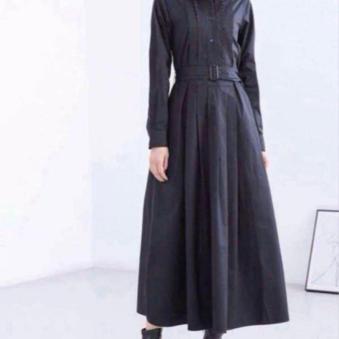 美品 ✨️マックスマーラ 近年モデル シャツワンピース ブラック マキシ丈 40