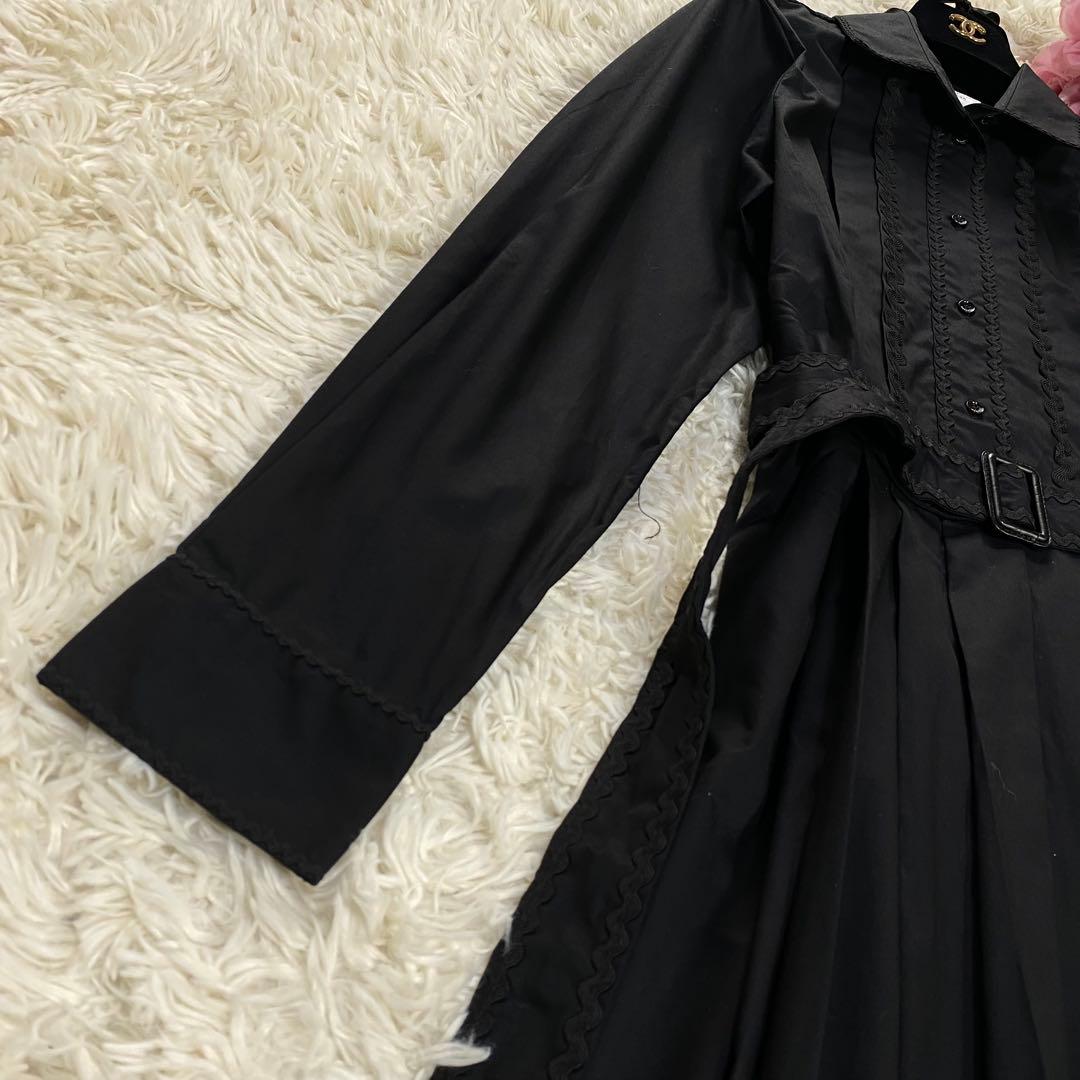 美品 ✨️マックスマーラ 近年モデル シャツワンピース ブラック マキシ丈 40