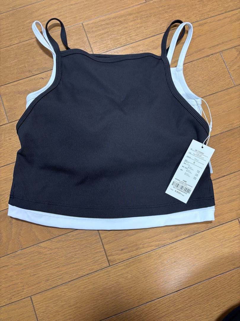 新品タグ付き【SUKALA】リブコンビショートタンクトップブラック　S
