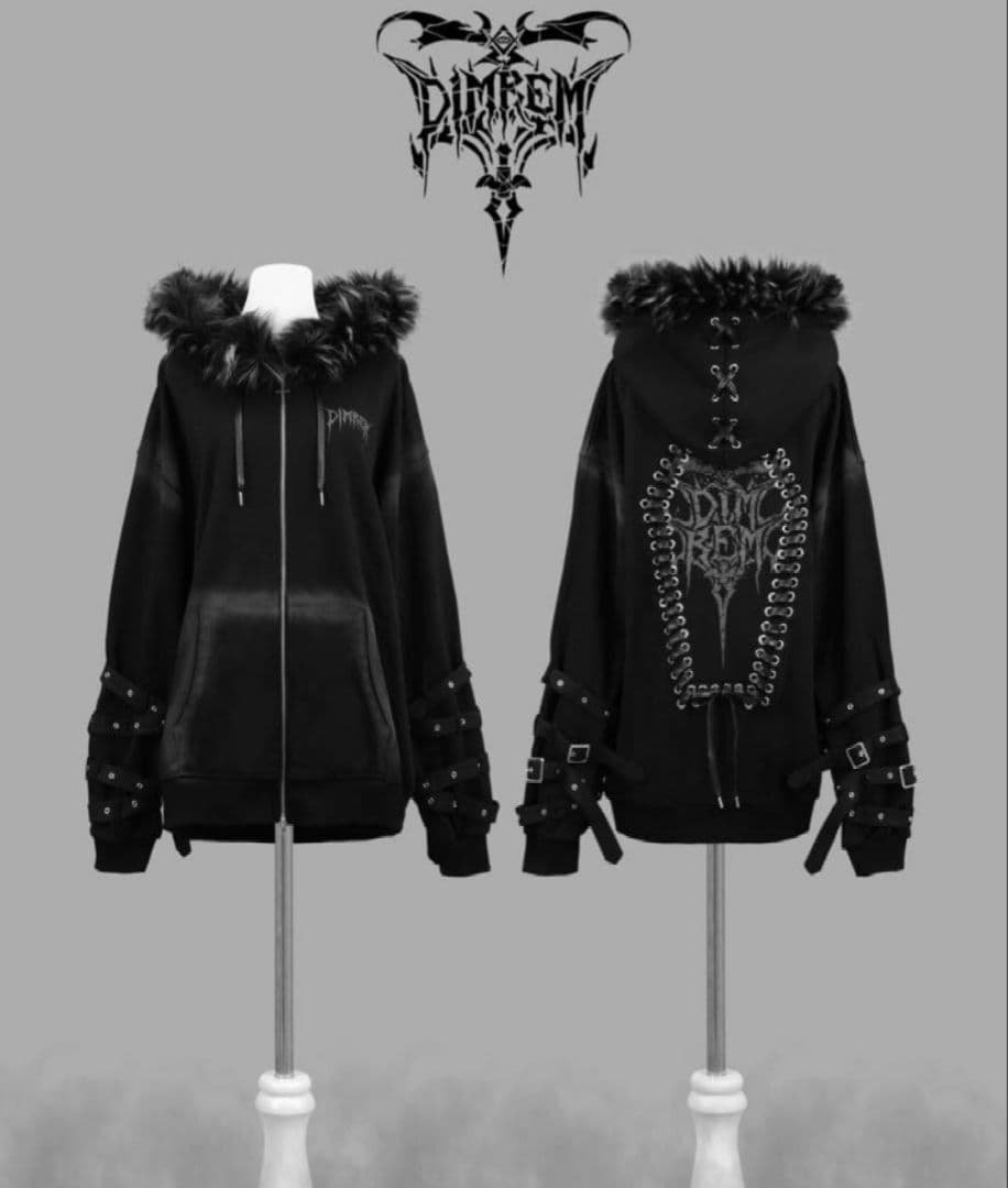 DimMoire REFLEM 超ハトメファーフードパーカー 黒