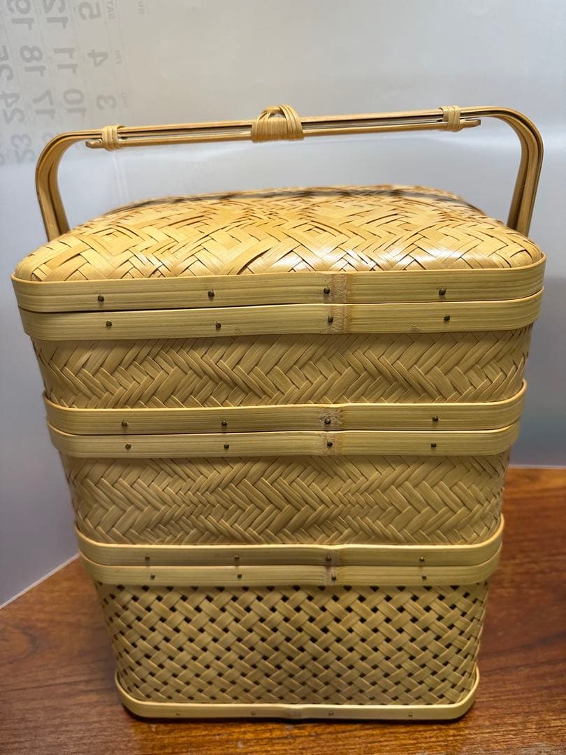 竹虎　３段お弁当かご　籠