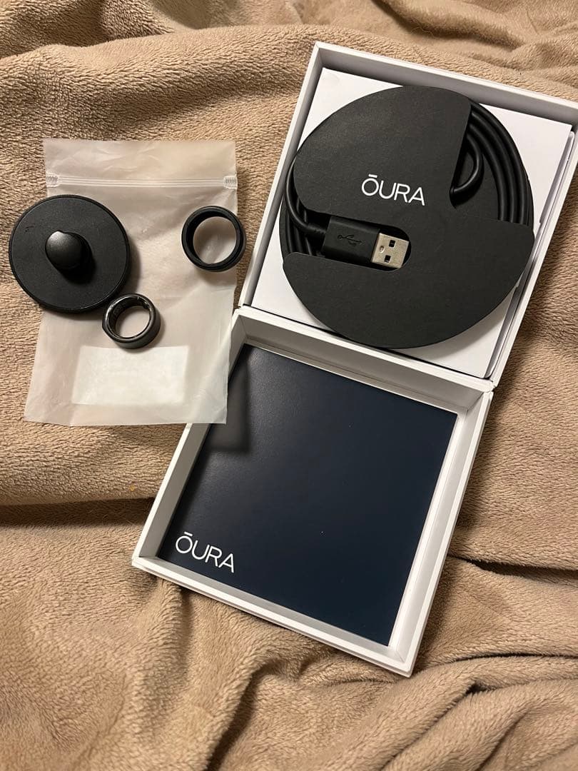 値下げ★【美品】Ouraリング ブラック 充電ケーブル付き