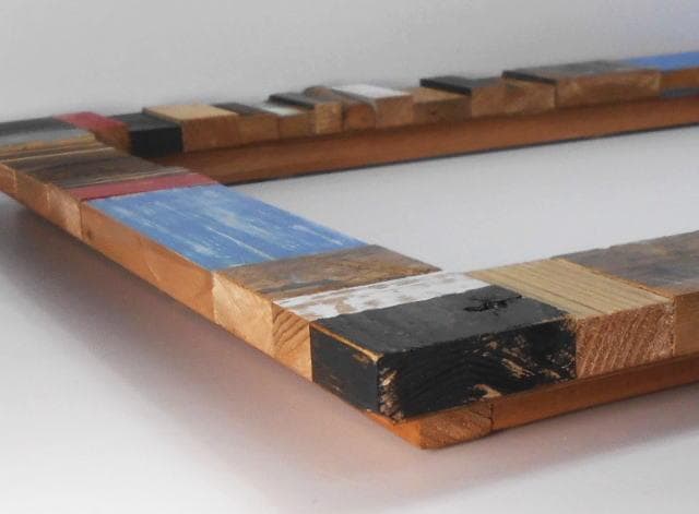 自作・手造り◆廃材木片でのアートな額縁1点物！油絵F6号用