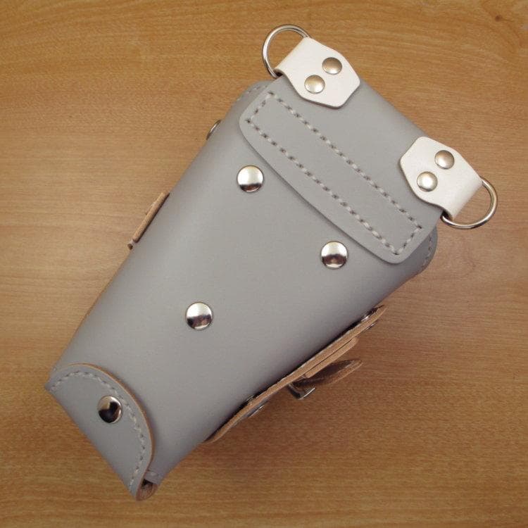 ライトグレー＆ホワイト　６丁差し　本革シザーケース　SCA-150/CHB