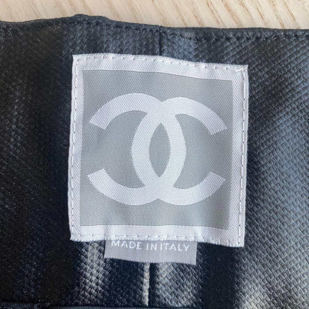 CHANEL ブラック ミニ　スカート　スポーツライン