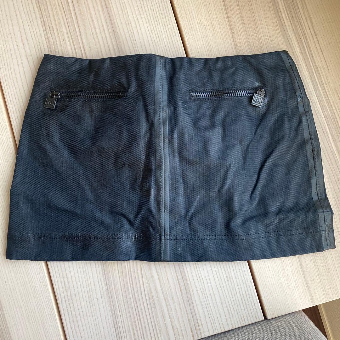 CHANEL ブラック ミニ　スカート　スポーツライン