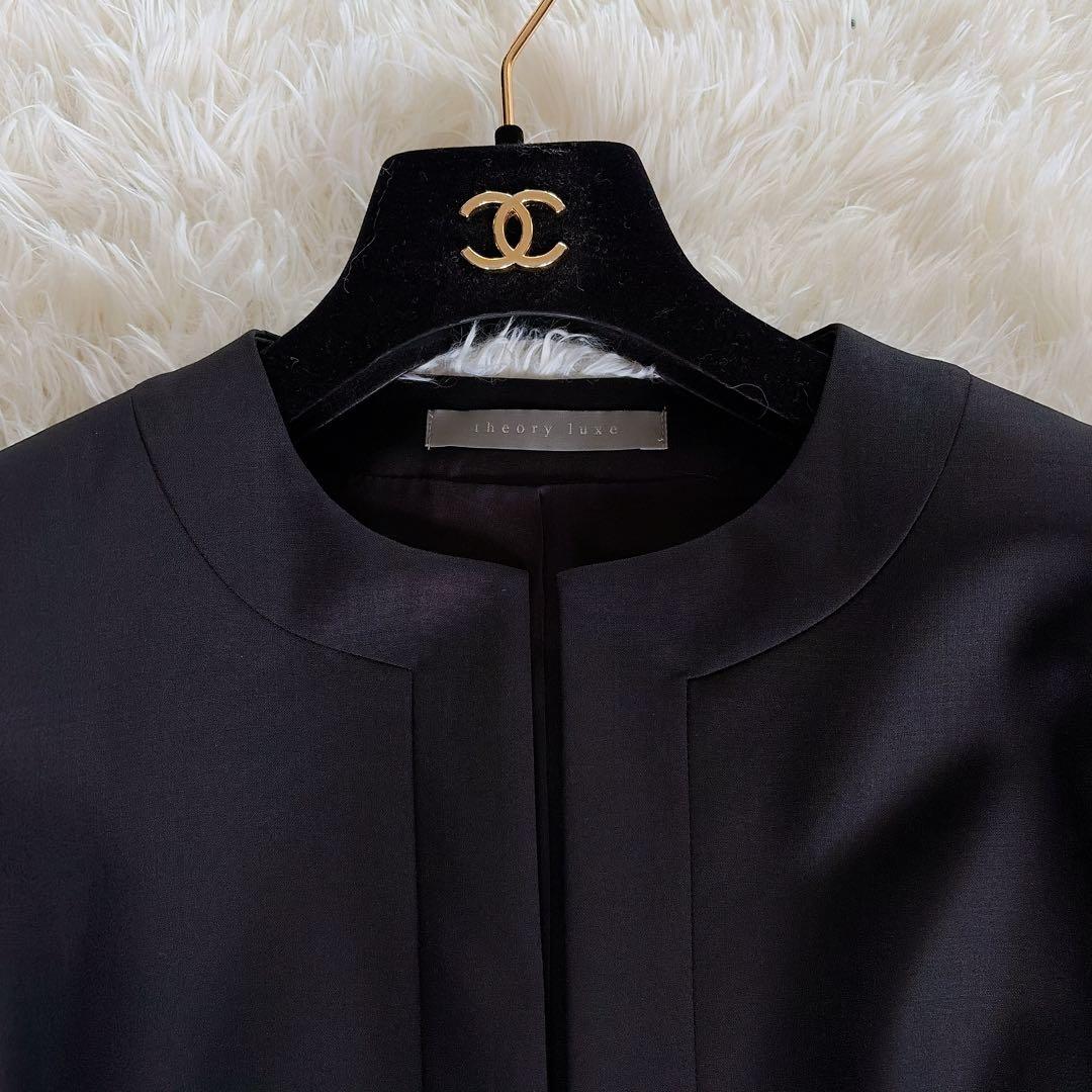 美品【セオリーリュクス】ノーカラージャケット スカート スーツセットアップ 38