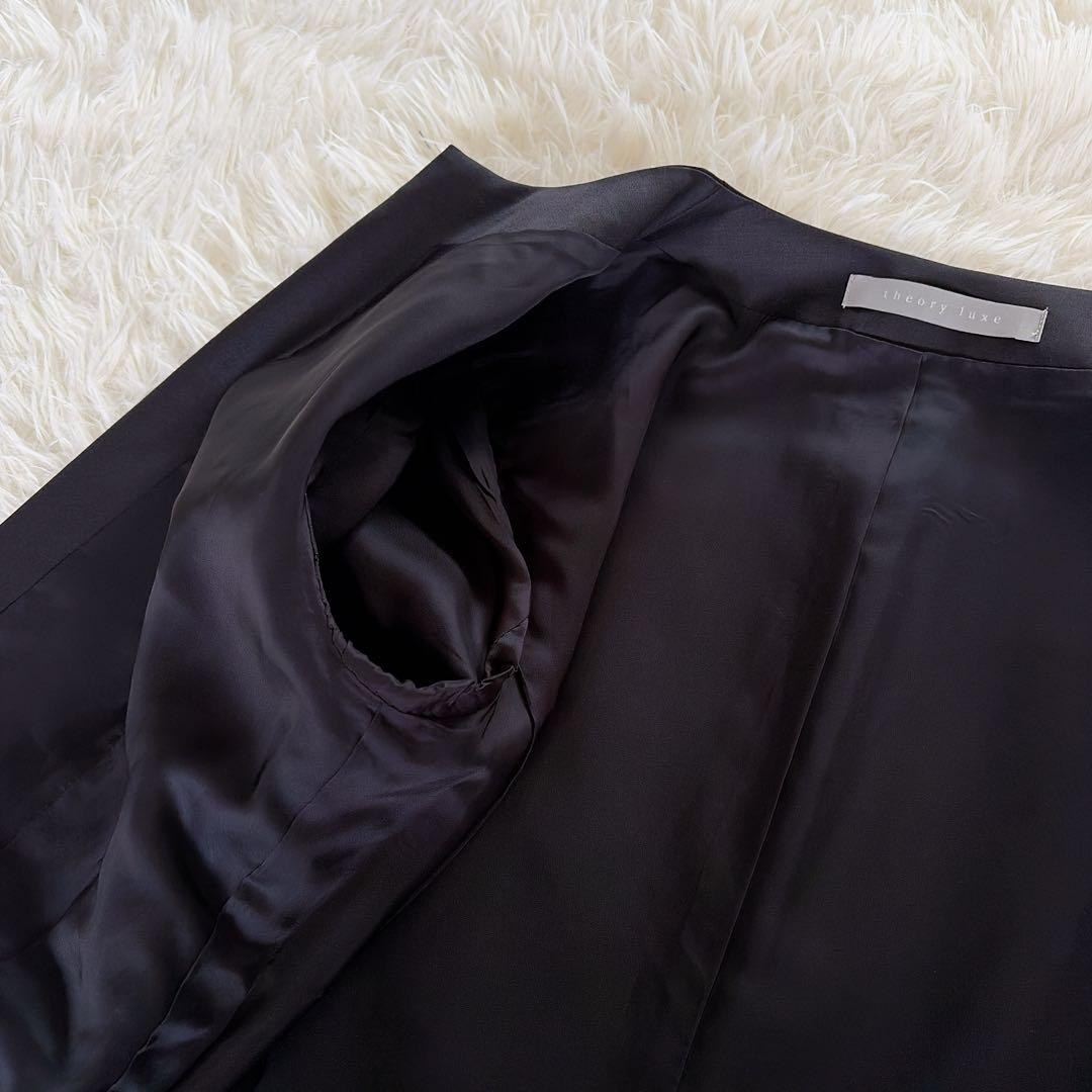 美品【セオリーリュクス】ノーカラージャケット スカート スーツセットアップ 38