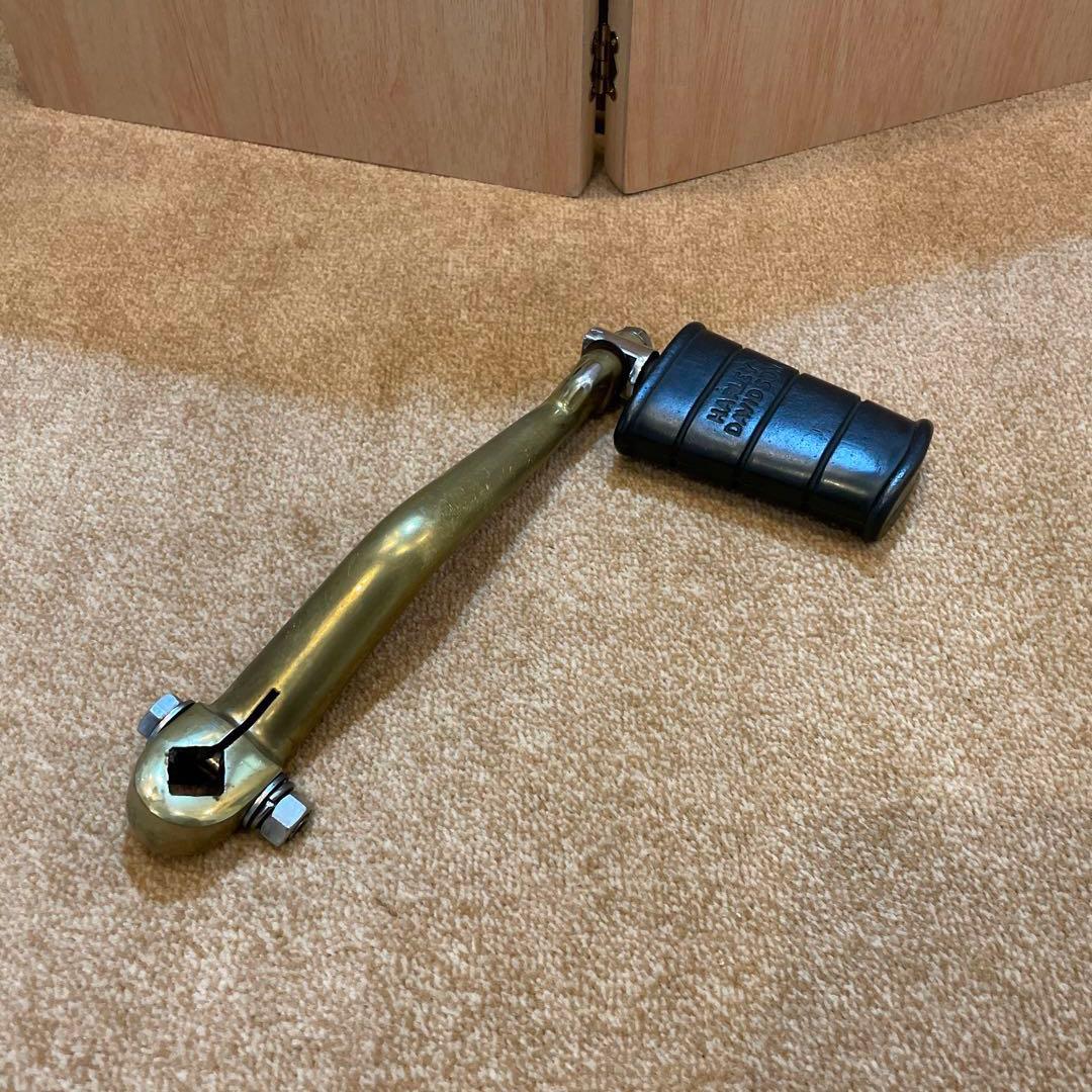 ハーレー チョッパー 希少 ブラス 真鍮 キックアーム 純正ペダル付