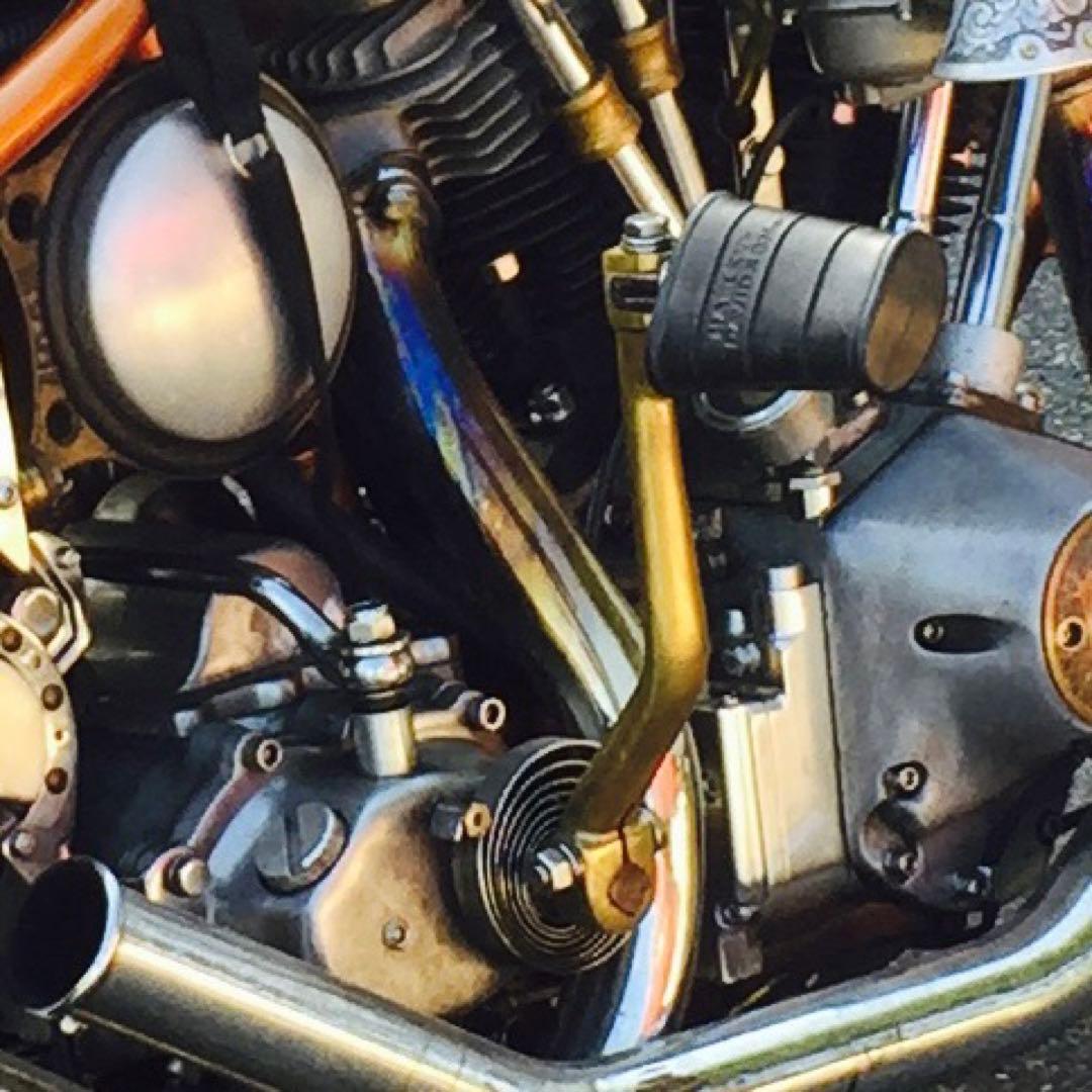 ハーレー チョッパー 希少 ブラス 真鍮 キックアーム 純正ペダル付