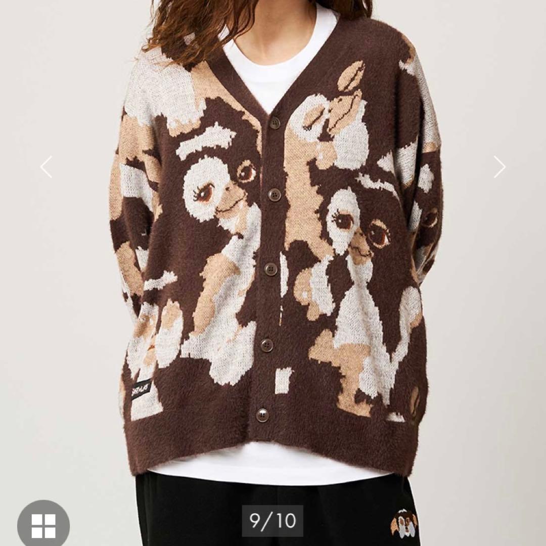 グラニフ　グレムリン　ギズモ ハニカミ パターン　ジャカード　カーディガン　S