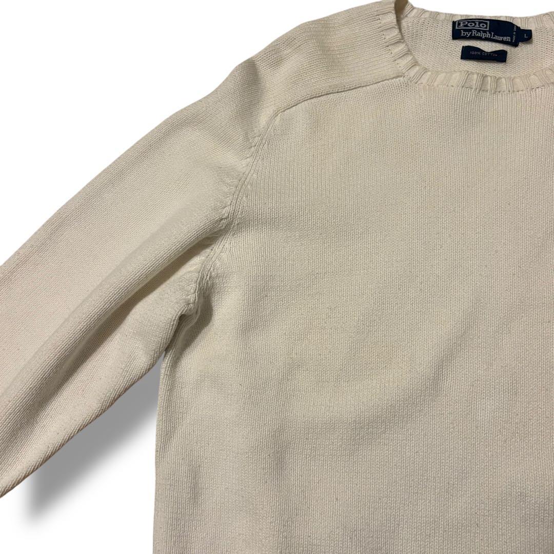 Polo by Ralph Lauren ポロベア 刺繍 コットンニット L