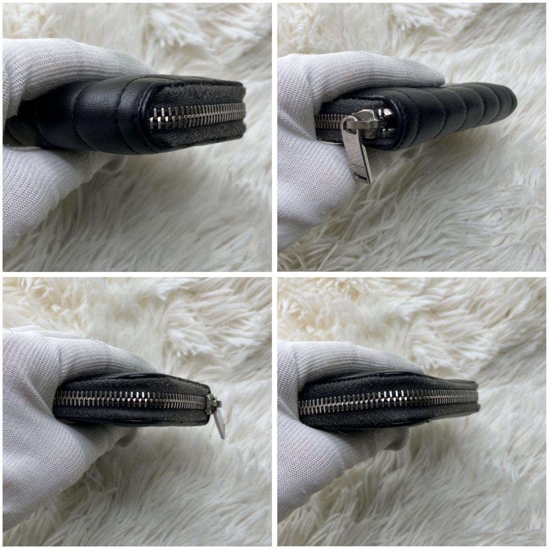 サンローラン ケース ラウンドジップ カサンドラ YSLロゴ キルティング