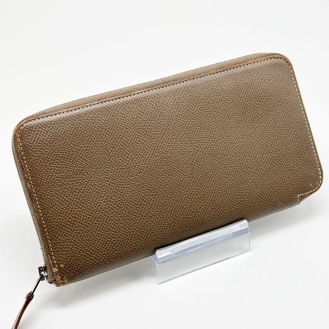 エルメス アザップ シルクイン ロング 財布 茶 アザップ ジップ ジッピー