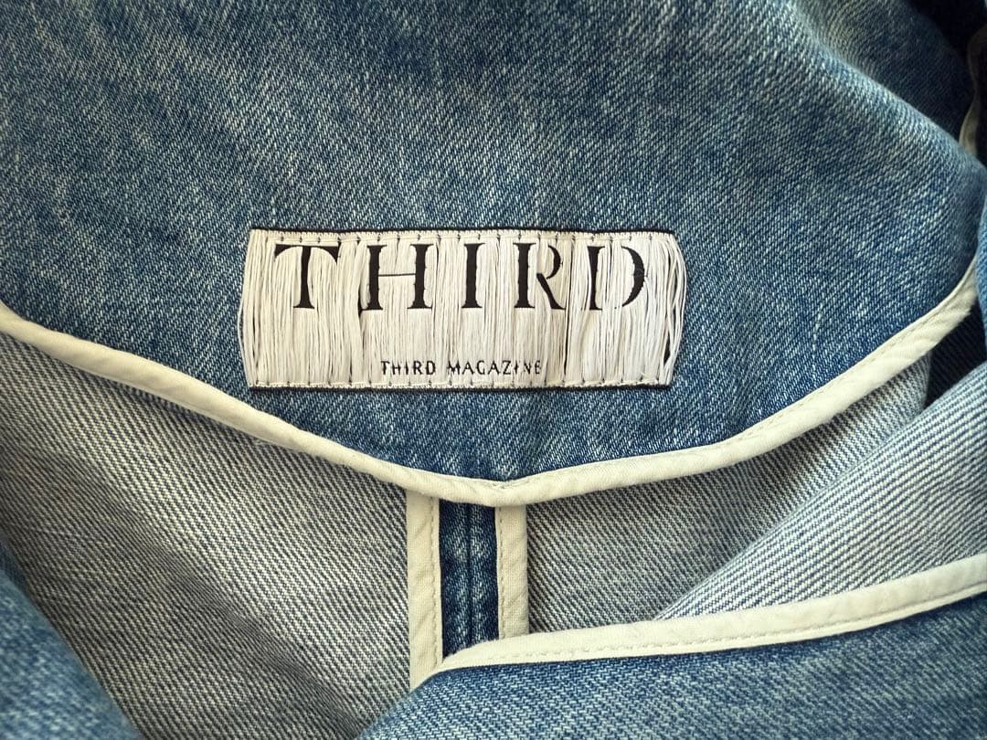 THIRD MAGAZINE ノーカラーデニムジャケット