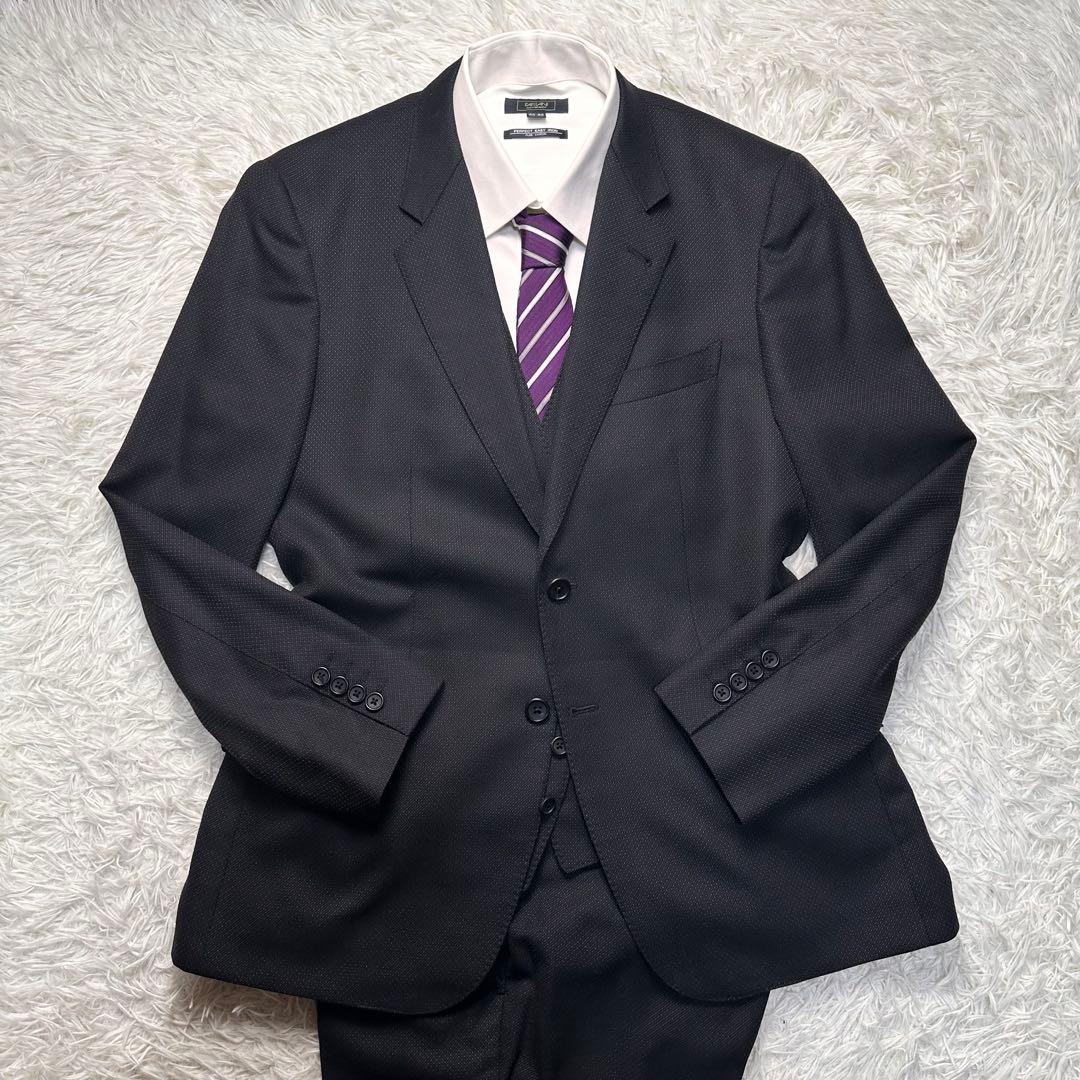 希少 極美品 ポールスミス 蓮柄 花柄 3ピース セットアップ 総裏 LX 黒