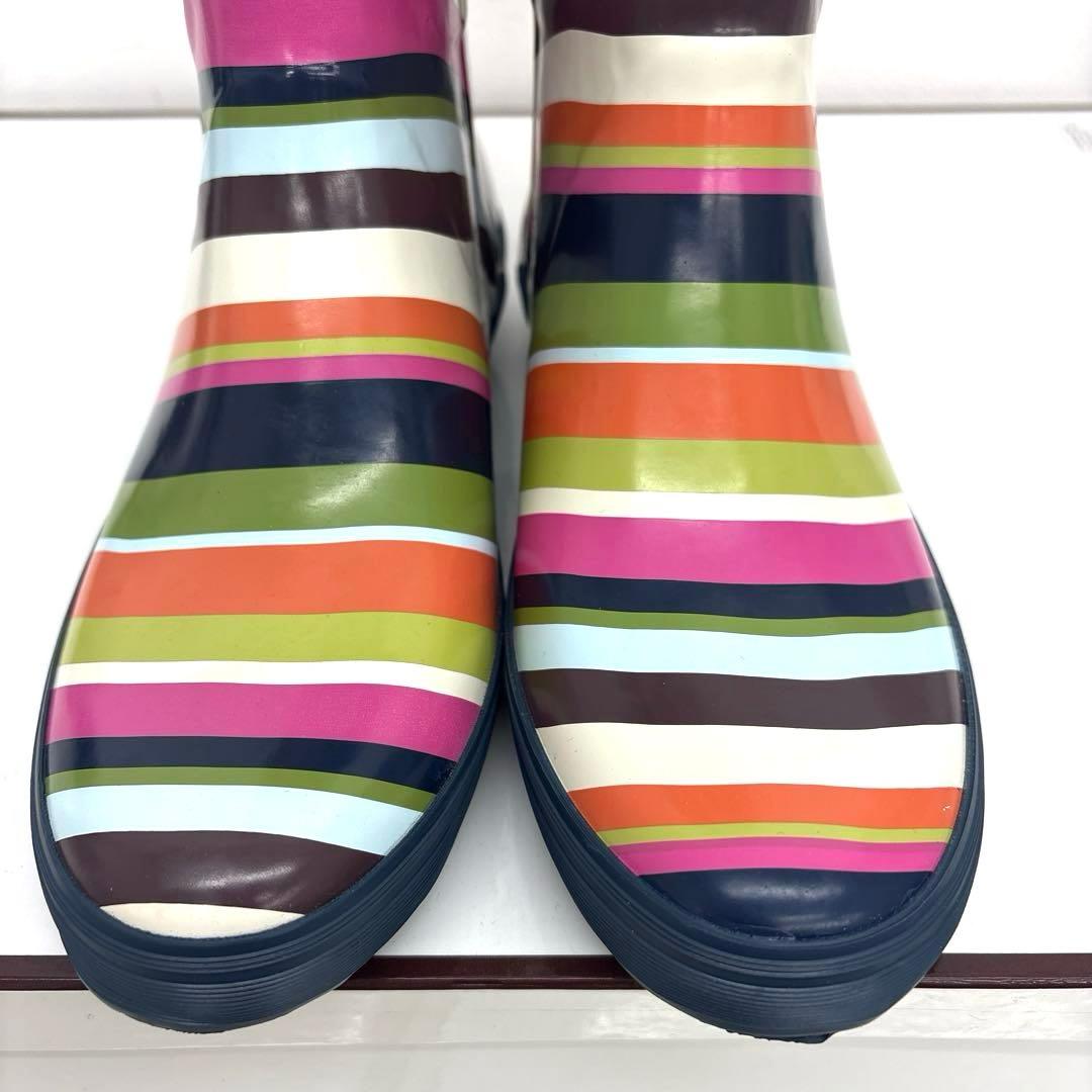 COACH コーチ ストライプ レインブーツ 長靴 未使用品 マルチカラー