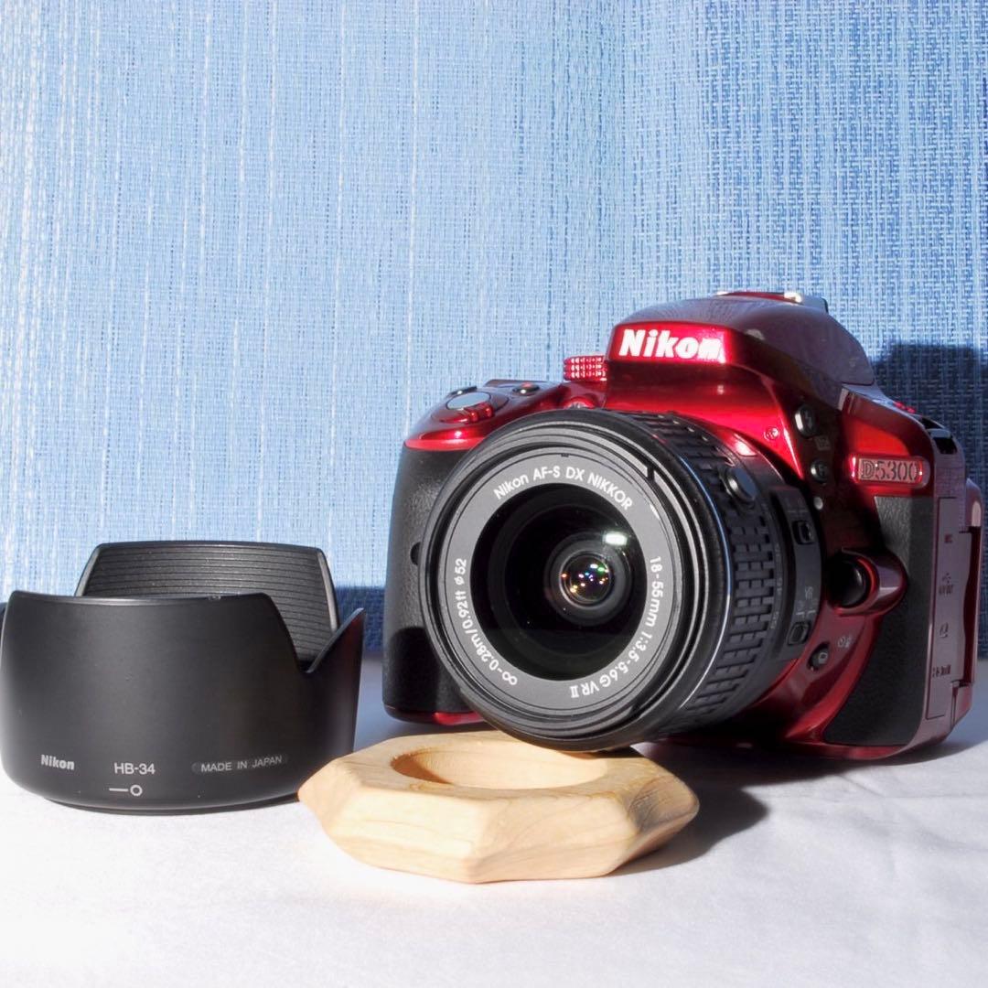 ✨Wi-Fi搭載モデル！レアカラー✨レッド✨D5300Ｗレンズキット✨
