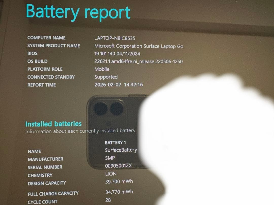 Windowsノート本体 Microsoft Surface Laptop go i5 8GB 128GB