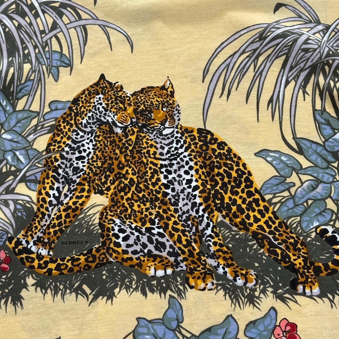 エルメス HERMES JUNGLE LOVE ヒョウイエロー Tシャツ 【S】