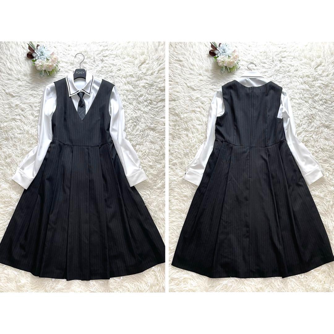 高級感✨ショパン フォーマルセット グレー ストライプ 160 ワンピース 5点