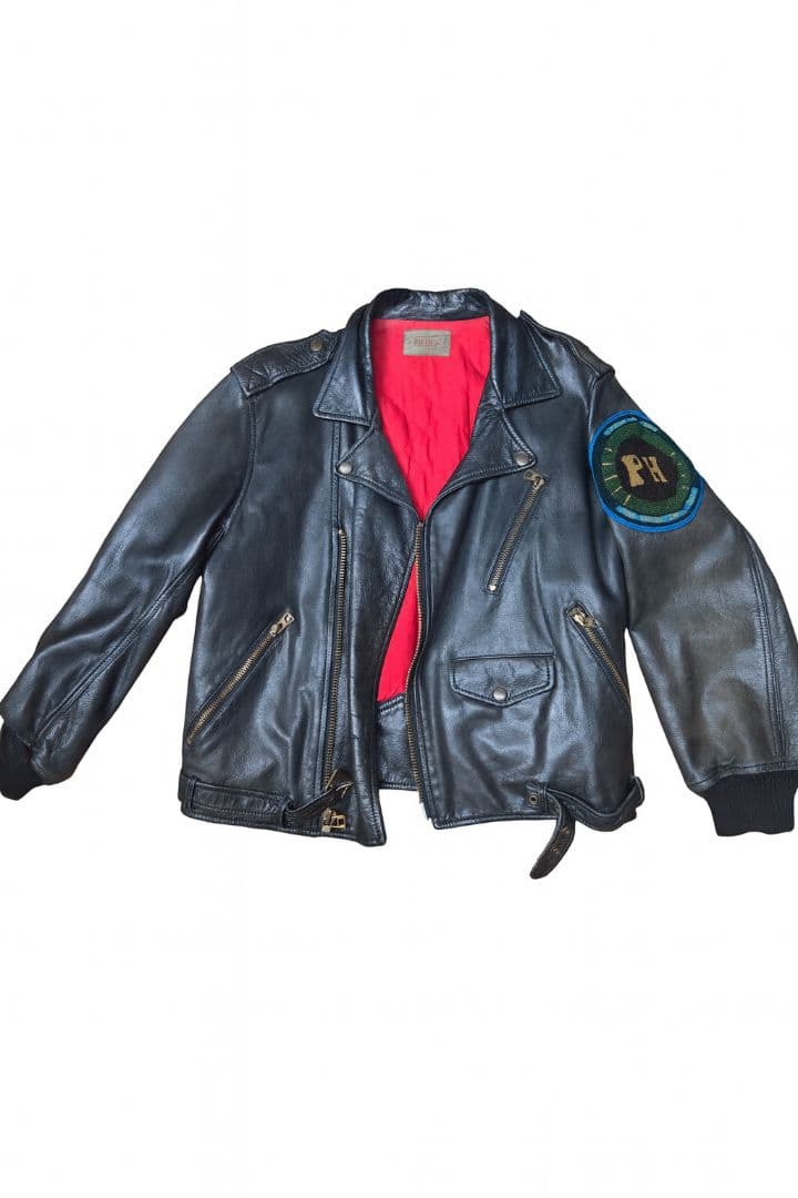 PINK HOUSE ピンクハウス　革ジャン　黒　裏地赤