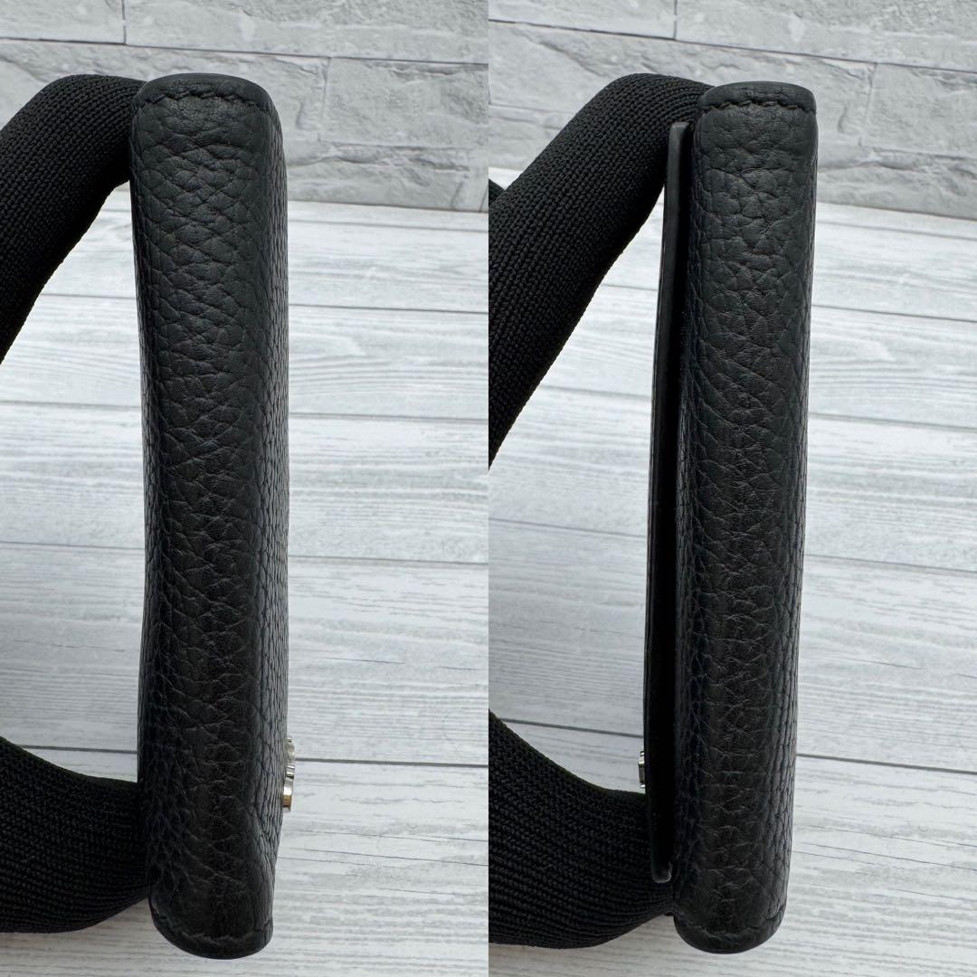 【美品】GUCCI　キーケース　6連 ロゴ　レザー　ブラック