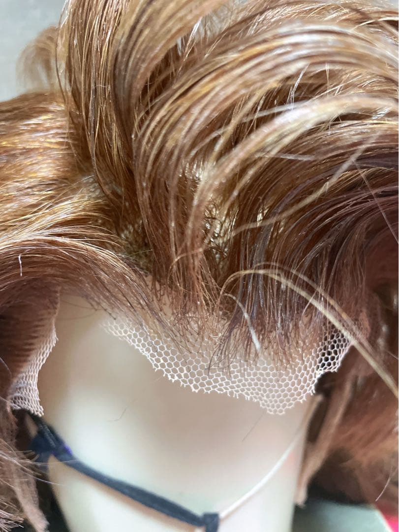 ブラウン 前髪付き ロングかつら（大衆演劇）