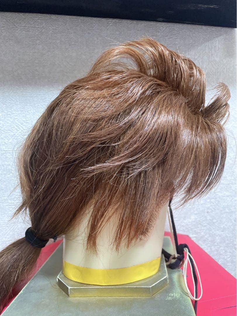 ブラウン 前髪付き ロングかつら（大衆演劇）