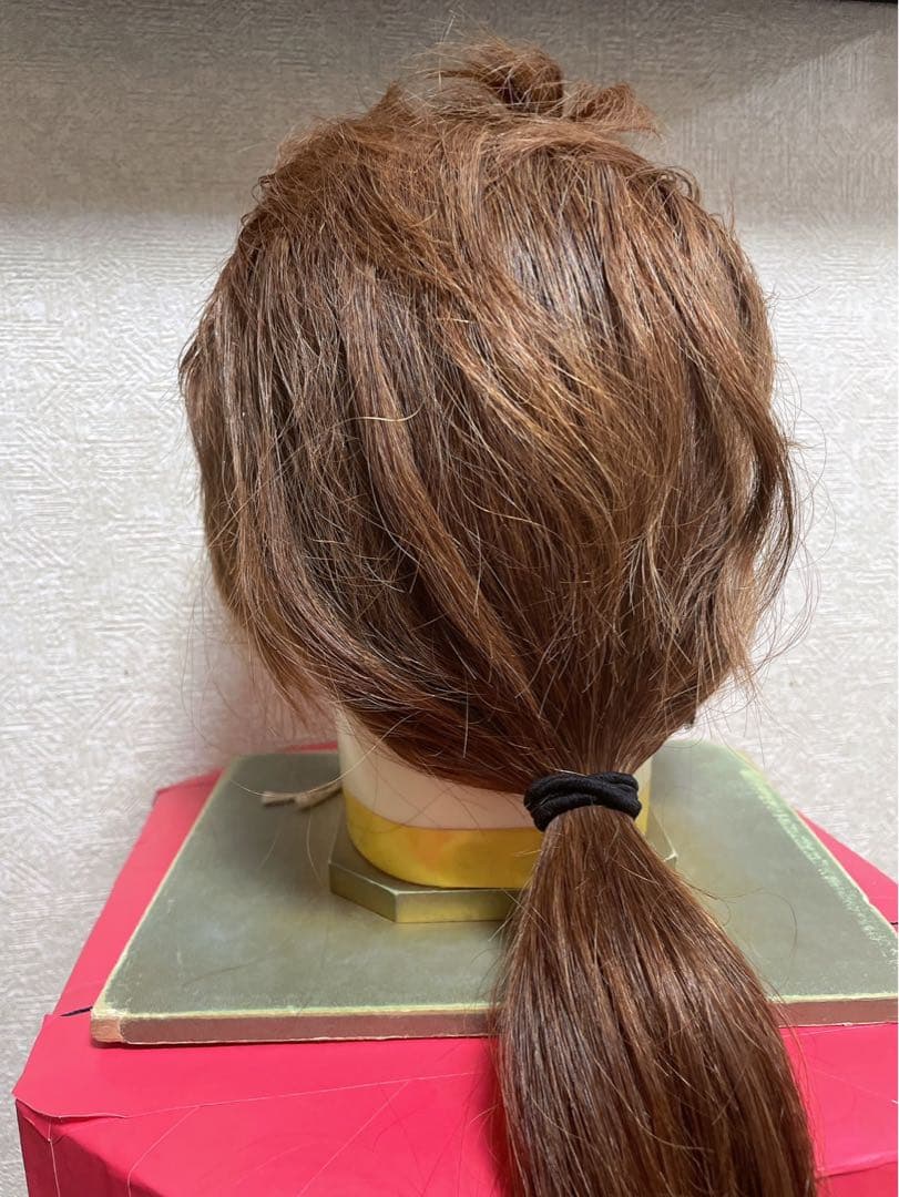 ブラウン 前髪付き ロングかつら（大衆演劇）