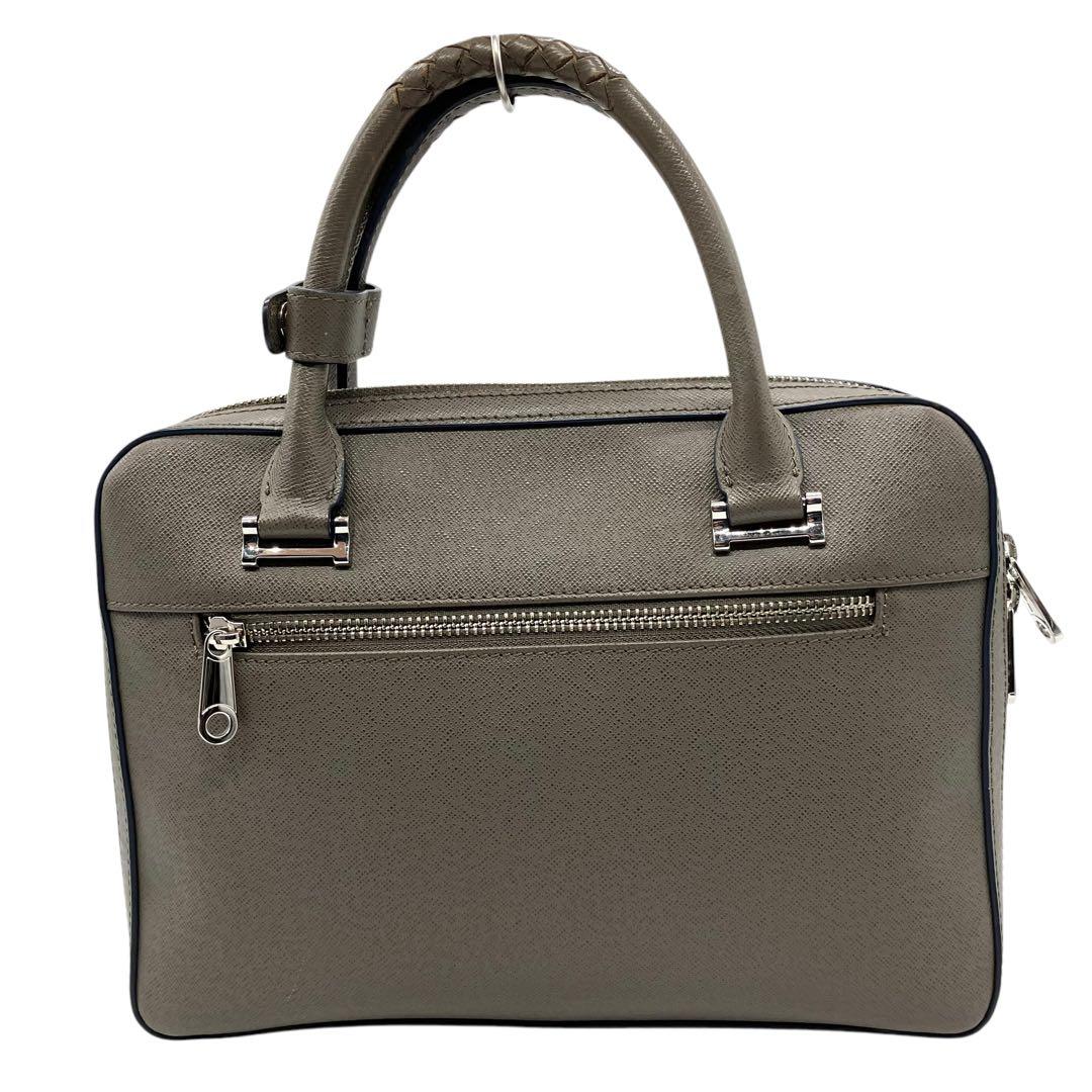 良品 1996 Kiefer neu ミニブリーフケース グレー レザー