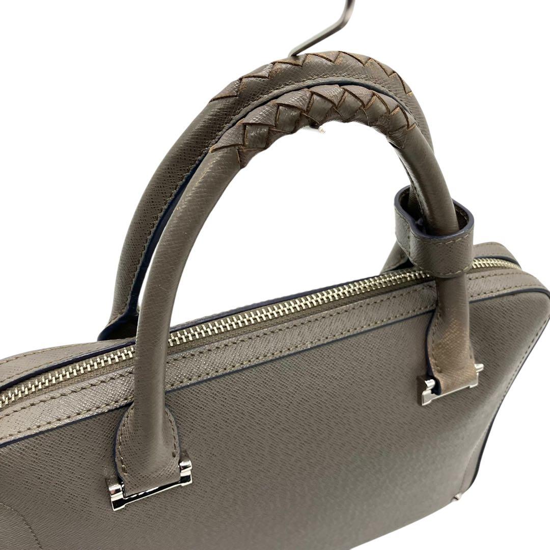 良品 1996 Kiefer neu ミニブリーフケース グレー レザー