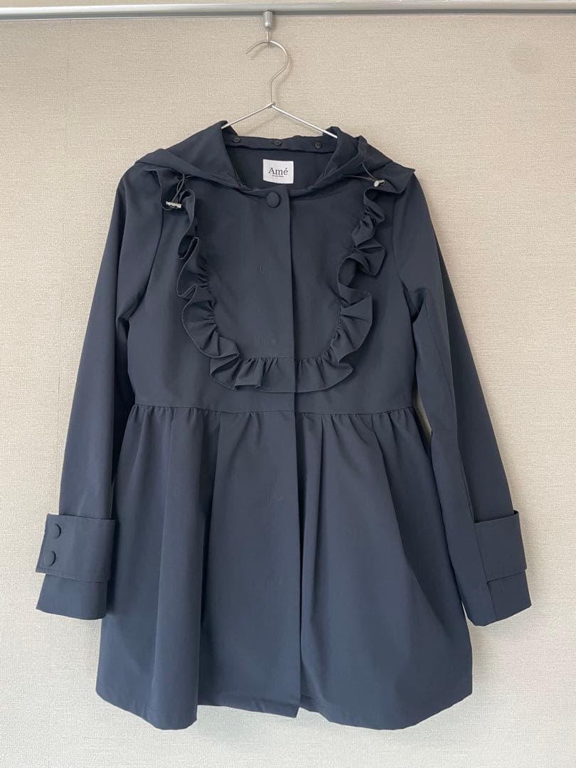 アメノチハレ　フリルヨークコート　ネイビー　フリーサイズ
