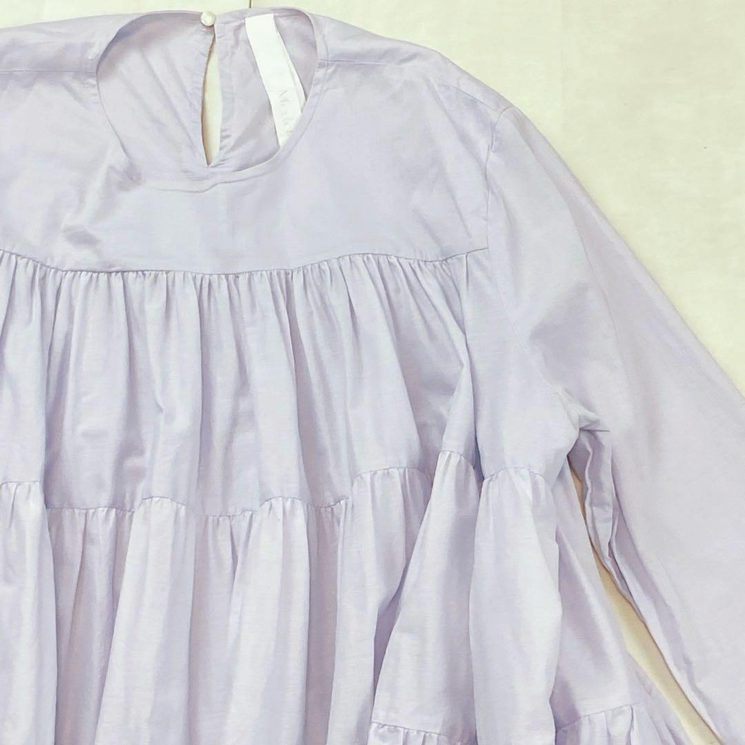 美品 マーレット ソリマン ラベンダー ティアードフリル ワンピース