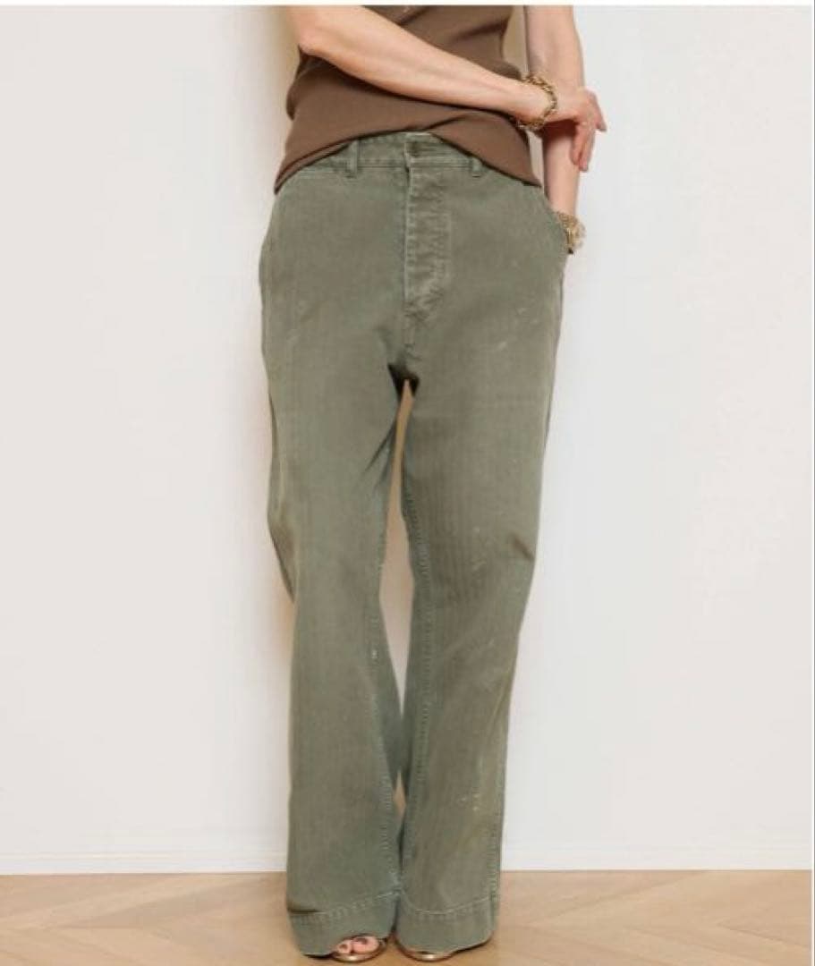 MUSE de Deuxieme Classeオリーブグリーン ワイドパンツ