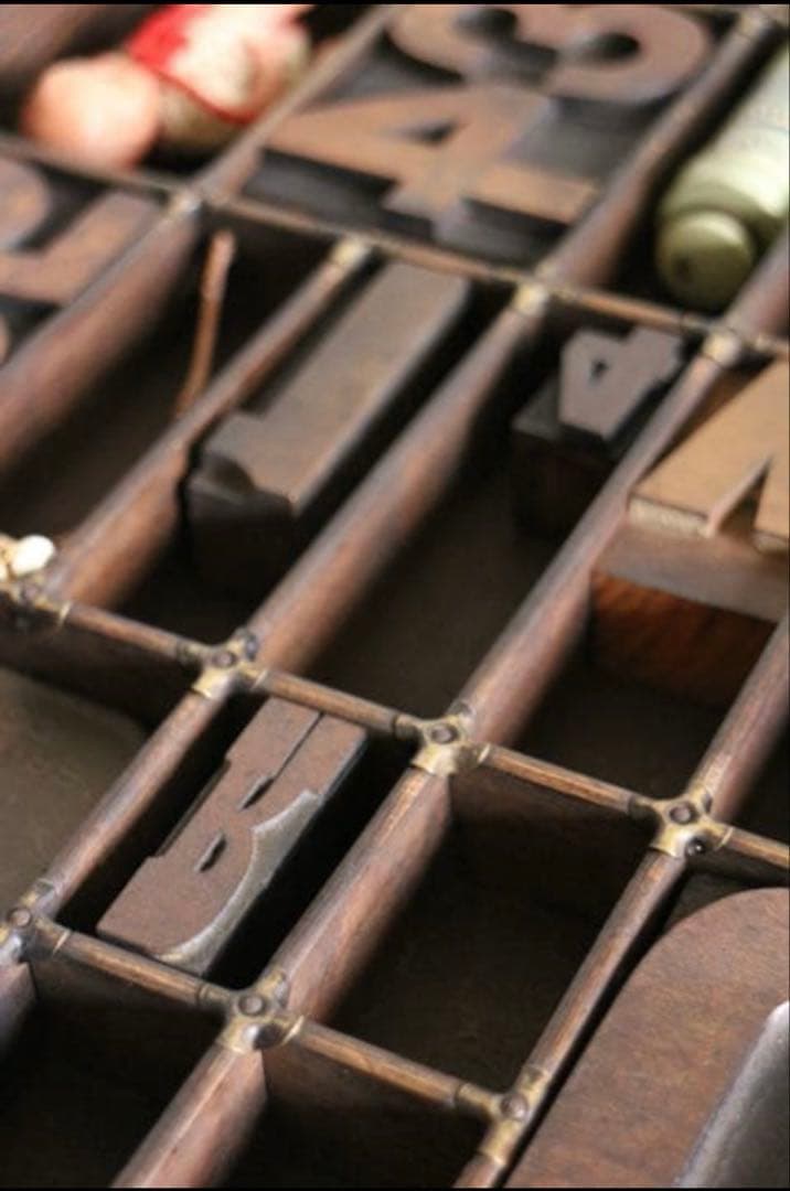 イギリス アンティーク プリンタートレイ 小型 真鍮仕切り 古道具