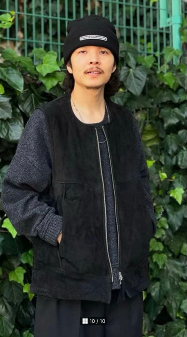 CCU QUILTED VEST レザーダウンベスト シープスウェード