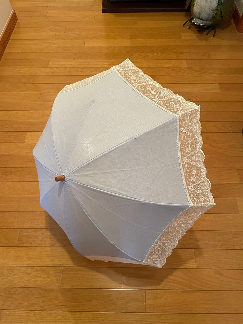 【美品】近沢レース　日傘　水色　chikazawa