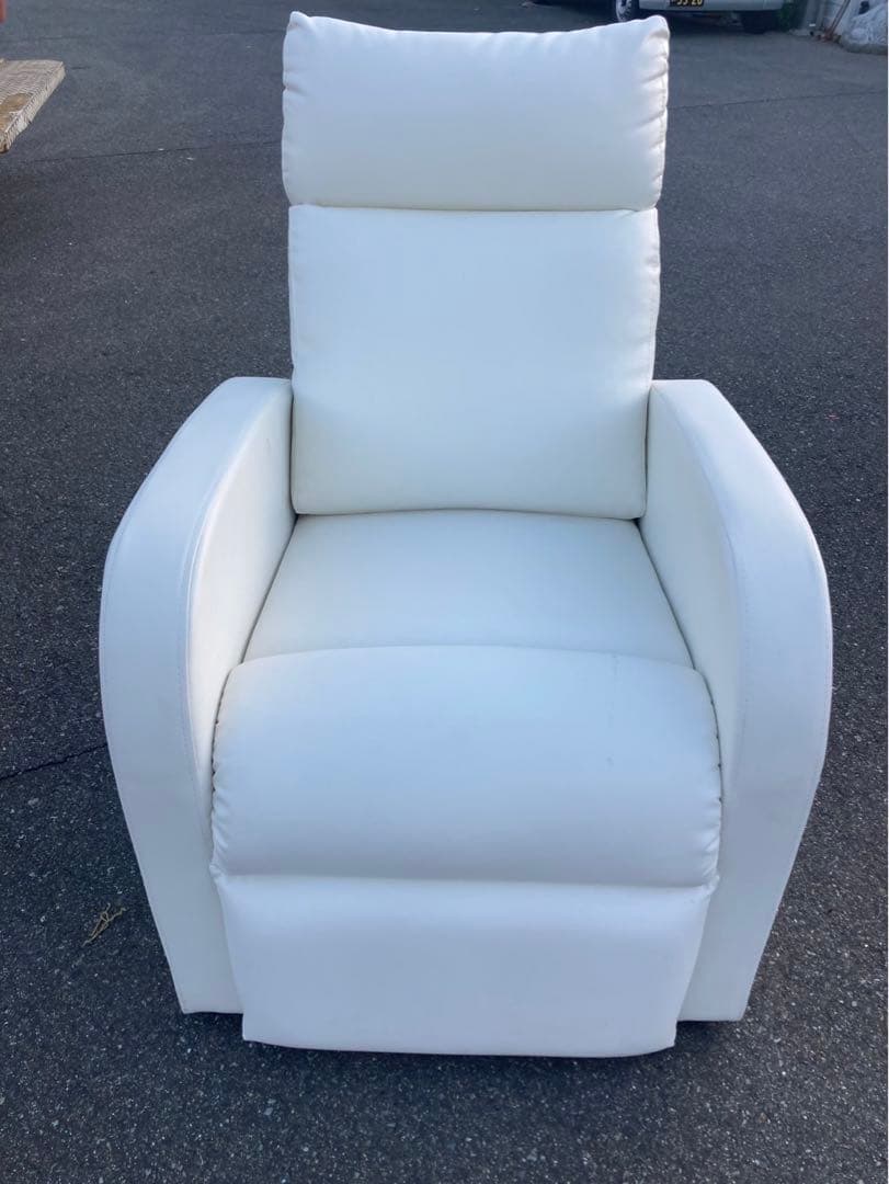 ☆リリDページ☆ホワイト リクライニング1人掛けソファ