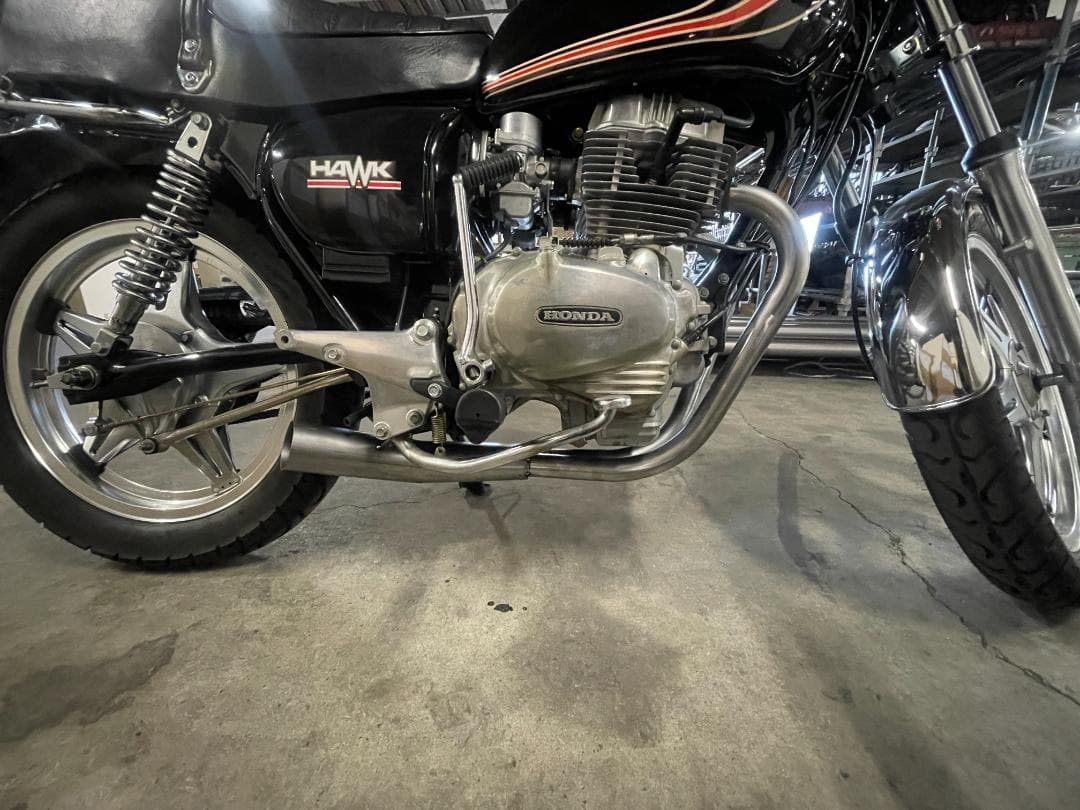 ホークⅡ 腹下ショート管 マフラー メッキ　CB250T CB400T 【新品】